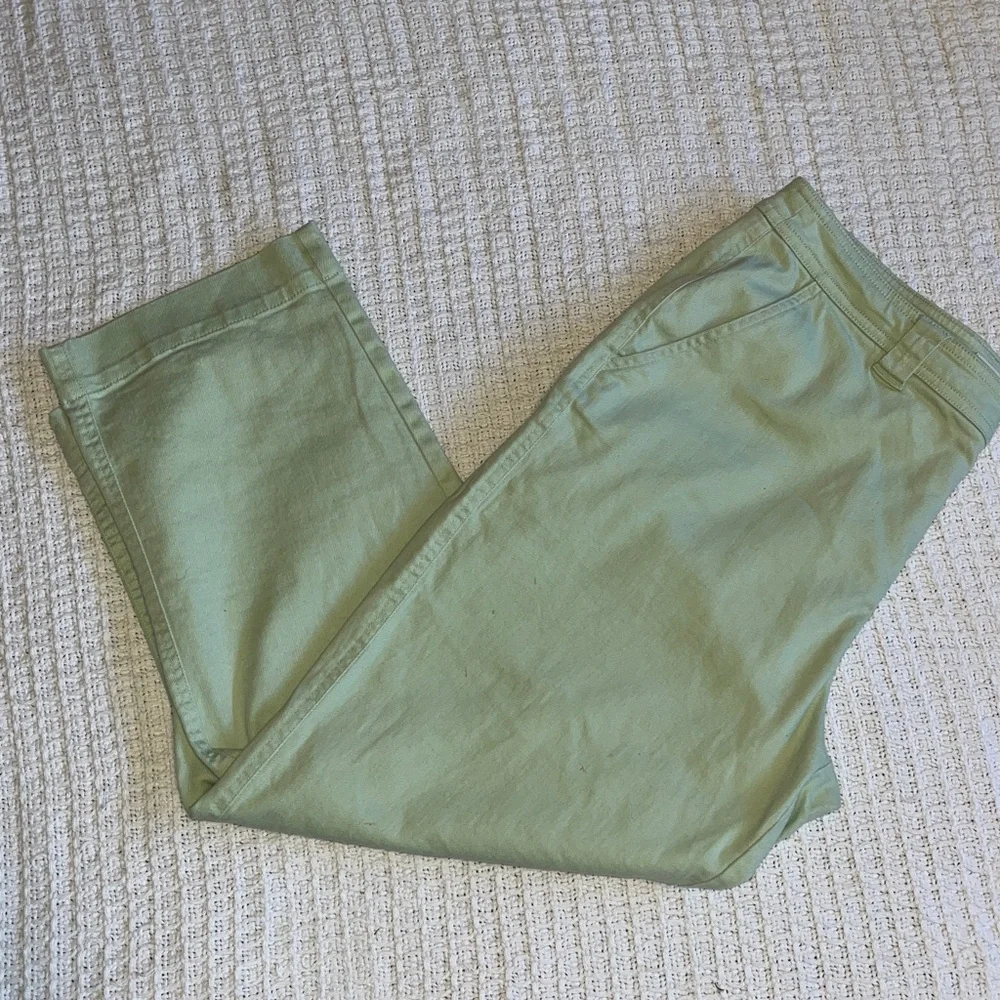 A.new.day Pastel Green wide leg high rise stretch ankle jeans sz 14 - Picture 7 of 7